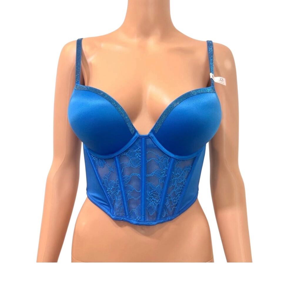 Victoria's Secret Bombshell  32C shine strap push up corset top BC3 3299